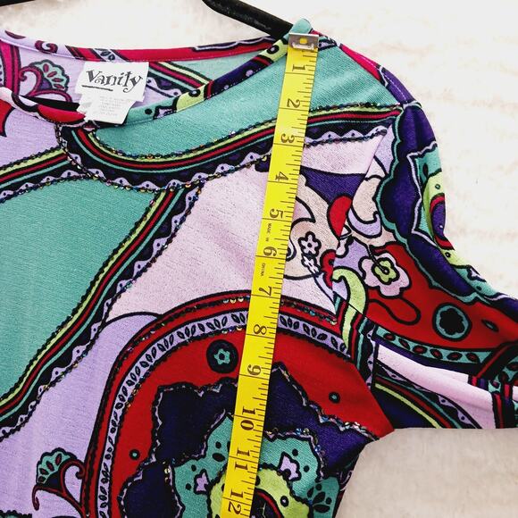 Blouse Size XL Psychedelic Flower Power Dopamine Chic Y2K Festival Whimsycore - Picture 3 of 10